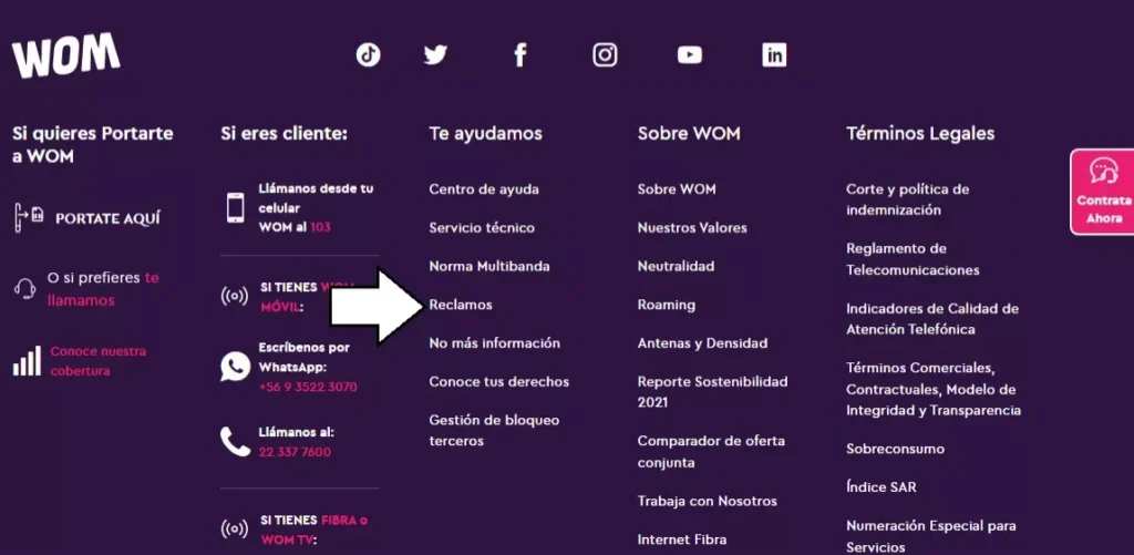 Reclamos WOM por internet